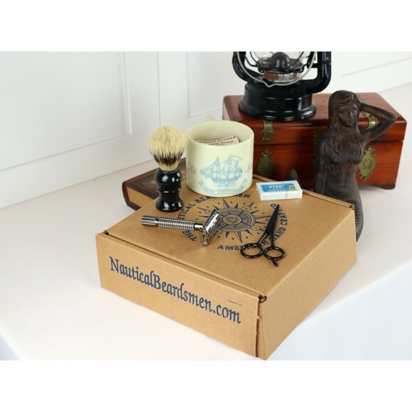 Vintage Old Spice Traditional Wet Shaving Set Shulton Glass Shaving Mug